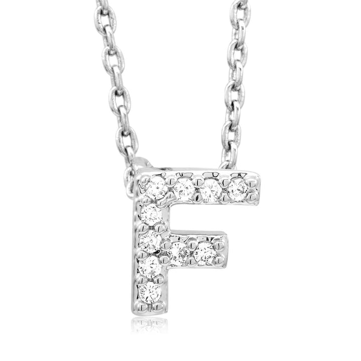 Sterling Silver Plated CZ Initial A Necklace Image 6