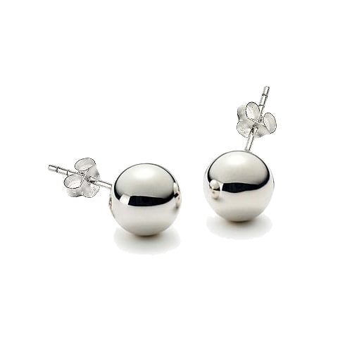 Sterling Silver Round Ball Studs Post Earrings Image 1