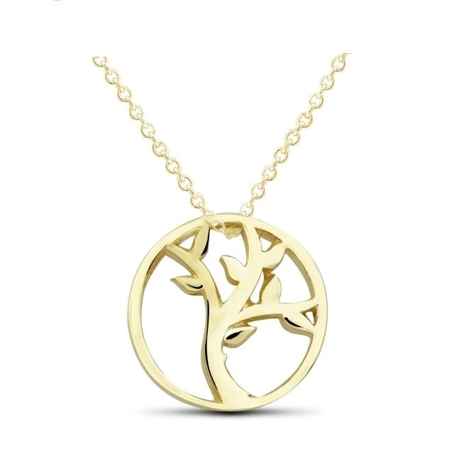 Sterling Silver Gold Plated Tree of Life Necklace Image 1