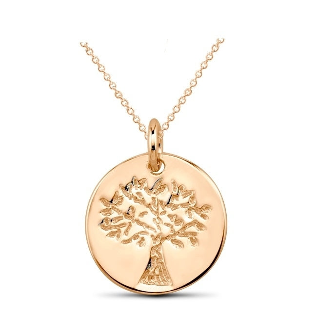 Sterling Silver Tree of Life Disc Necklace Image 2