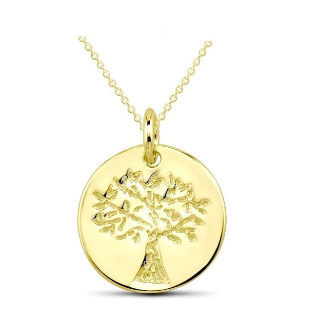 Sterling Silver Tree of Life Disc Necklace Image 3