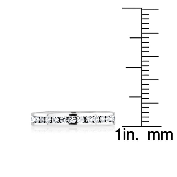 Sterling silver Finish Crystal Eternity Band Sizes 6-9 Available Image 3