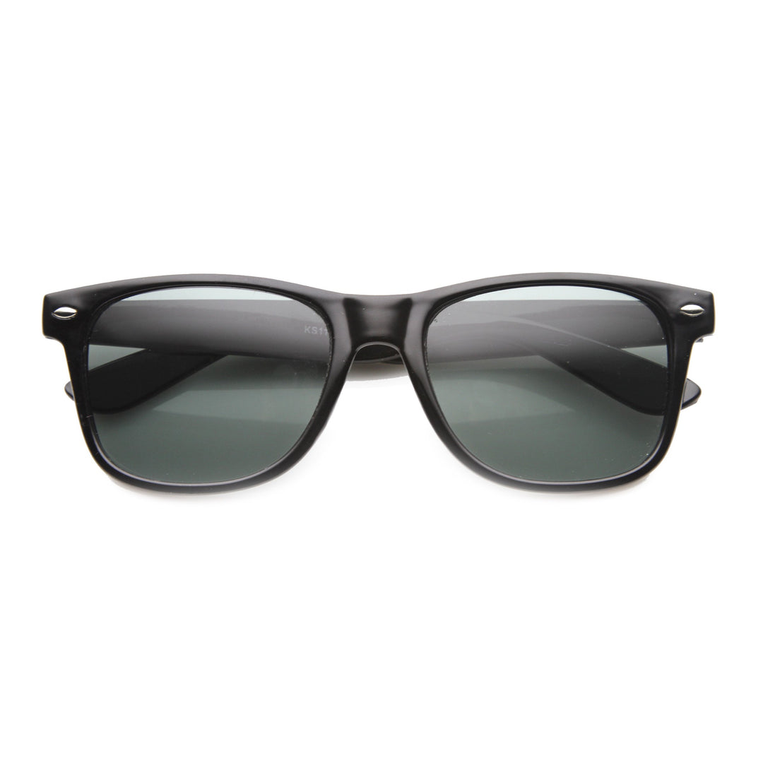 Classic 80s Retro Large Classic Horned Rim Style Sunglasses Eyewear - 8452 Image 4