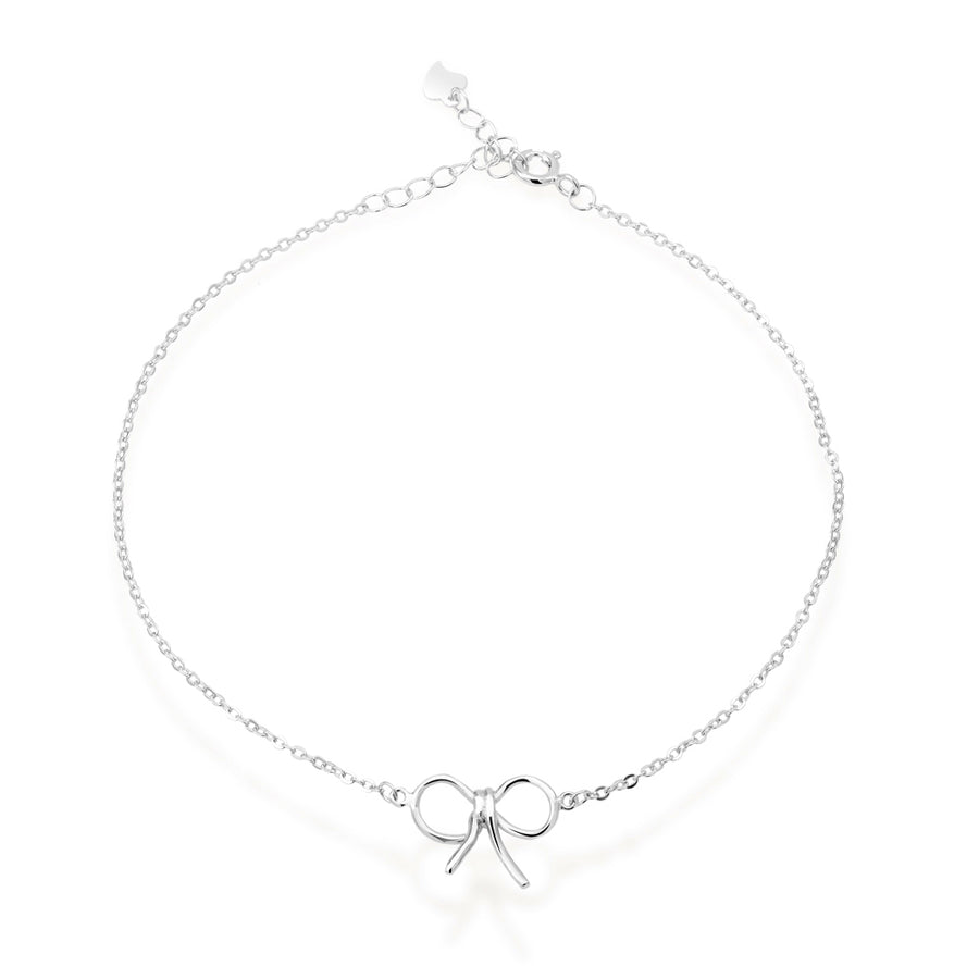 Sterling Silver Bow Anklet Image 1