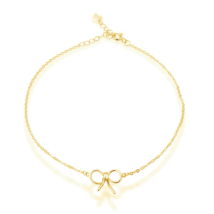 Sterling Silver Bow Anklet Image 1