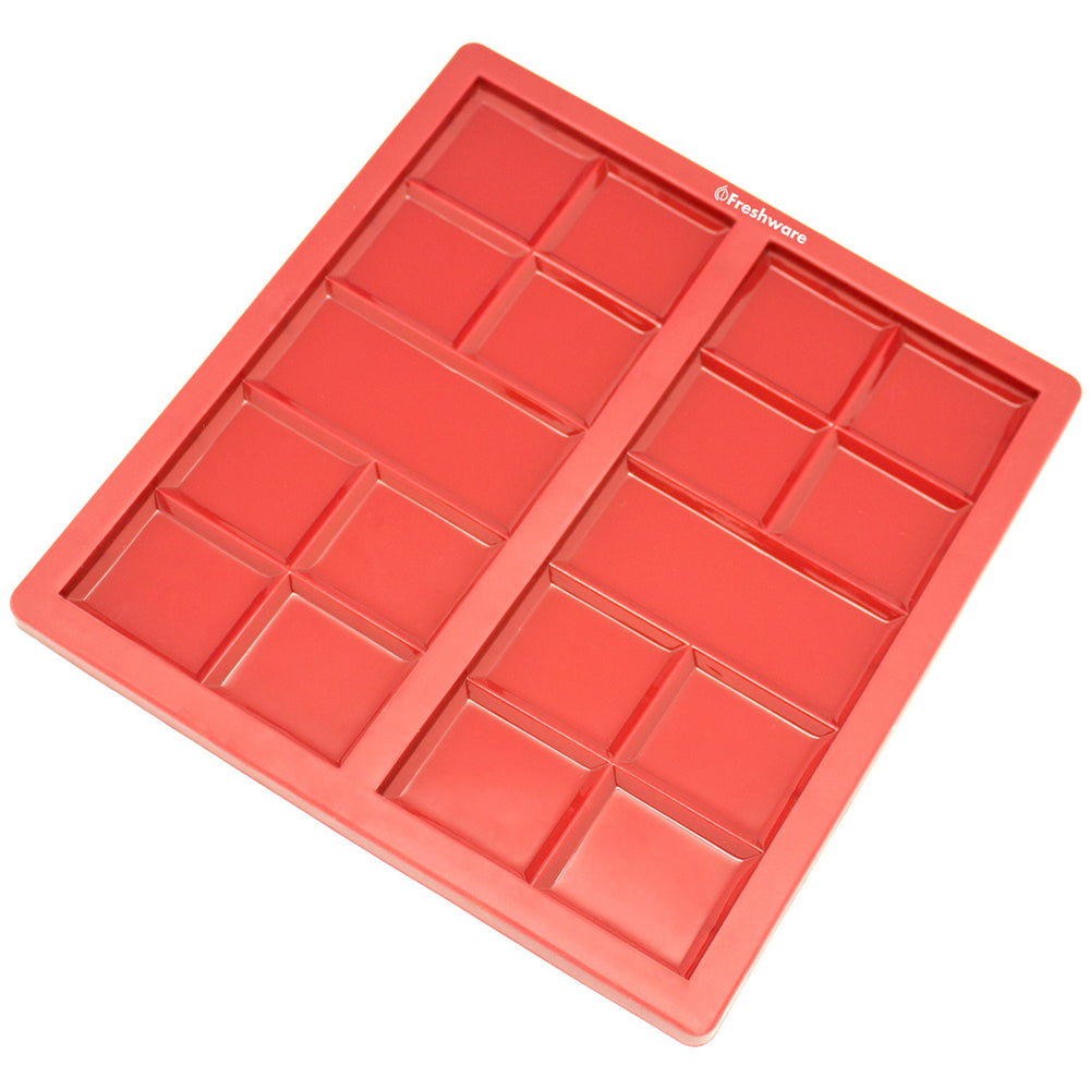 Freshware Silicone Mold, Chocolate Mold for Chocolate Bars, Protein Bars and Energy Bars, Thin, Break-Apart, 2-Cavity Image 2