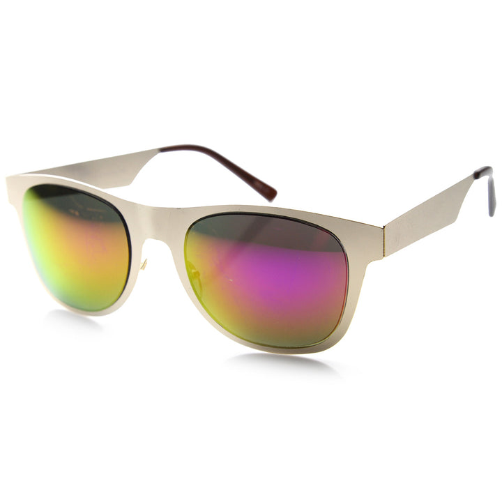 Retro Metal Flat Horned Rim Mirror Lenses Sunglasses 9735 Image 1