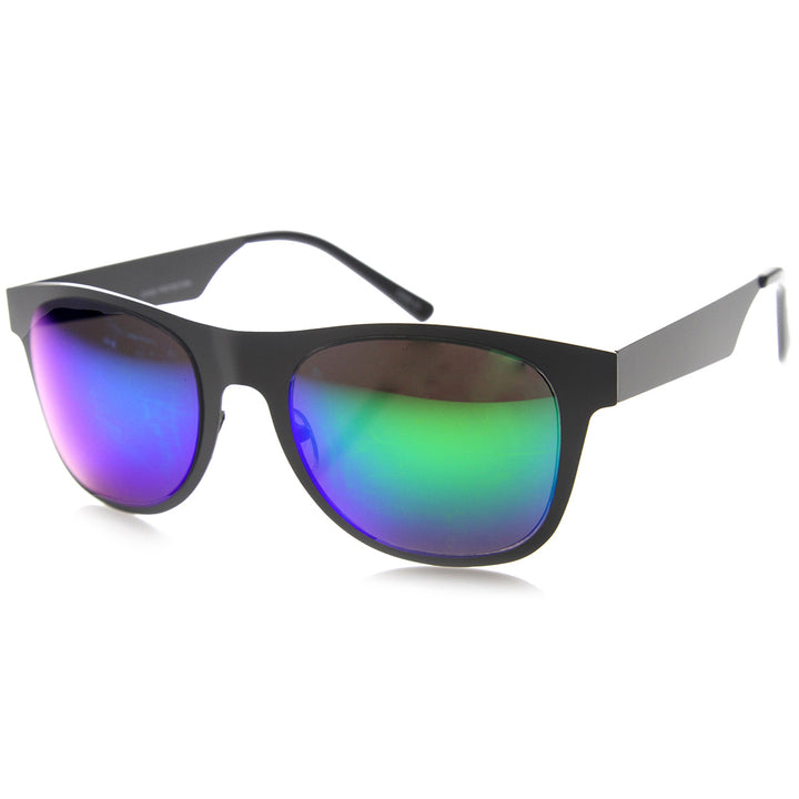 Retro Metal Flat Horned Rim Mirror Lenses Sunglasses 9735 Image 2