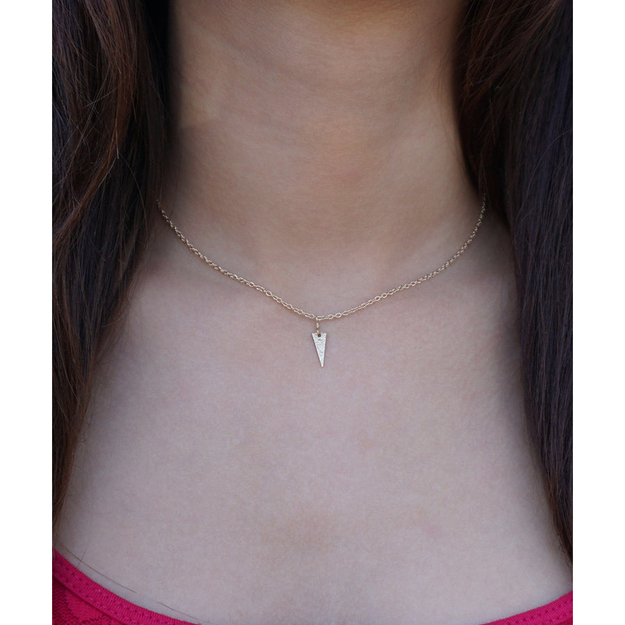 Simple Textured Gold Dagger Thin Chain Minimalist Layering Necklace Image 1