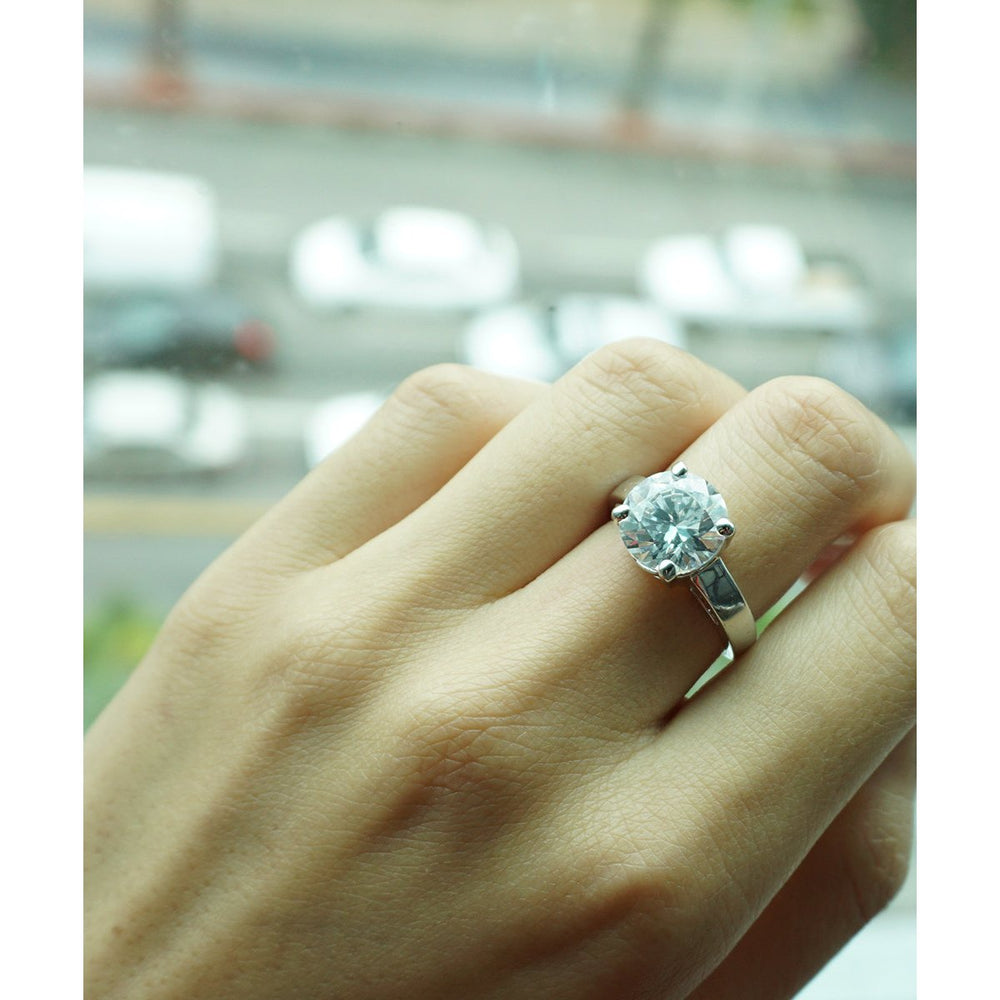 The Gabrielle Sparkling Vegan XL Diamond Crystal Celebrity Inspired Engagement Ring Image 2