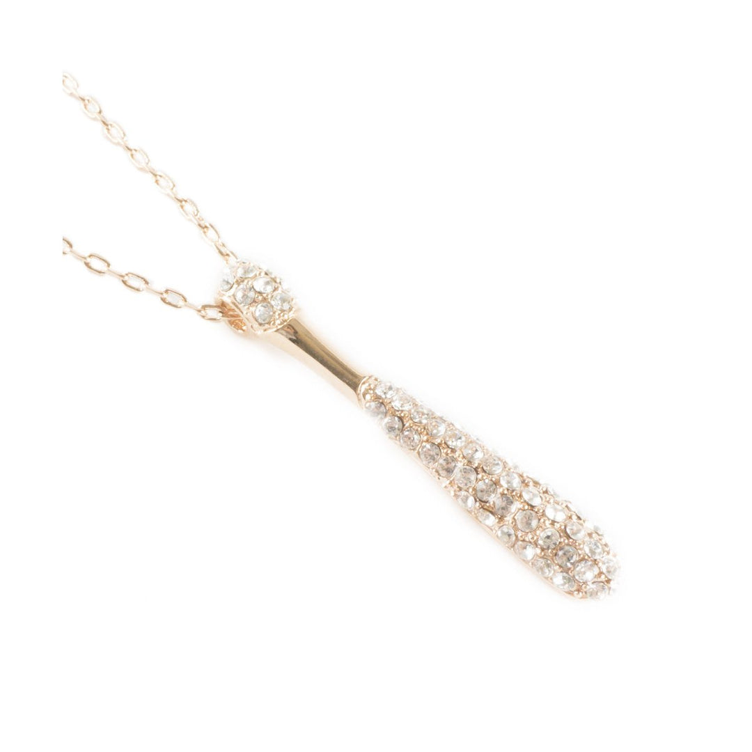 Simple Rose Gold Sparkling Crystals Encrusted Champagne Bottle Pendant Thin Chain Necklace Image 4