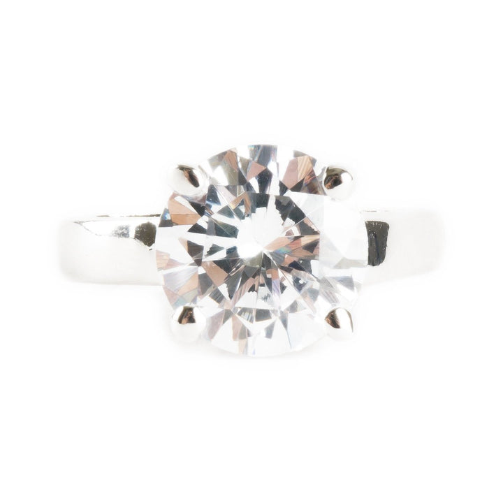 The Gabrielle Sparkling Vegan XL Diamond Crystal Celebrity Inspired Engagement Ring Image 3