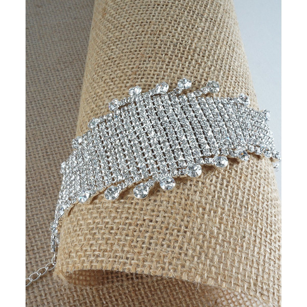 Sparkling Crystal Rhinestone Wrap Glamorous Wedding Jewelry Bracelet Image 2