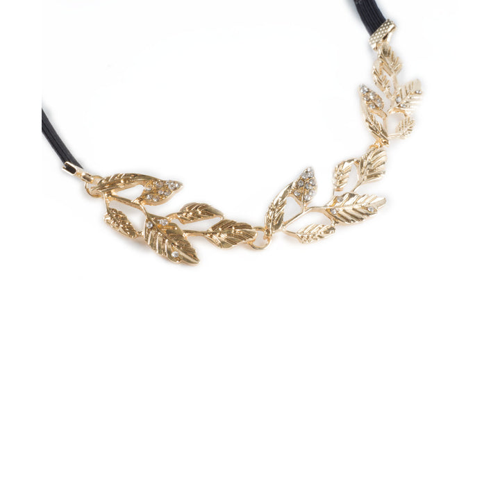 Gold Leaf Greek Goddess Summer Elastic Headband Bridal Wedding Hair Piece Image 3