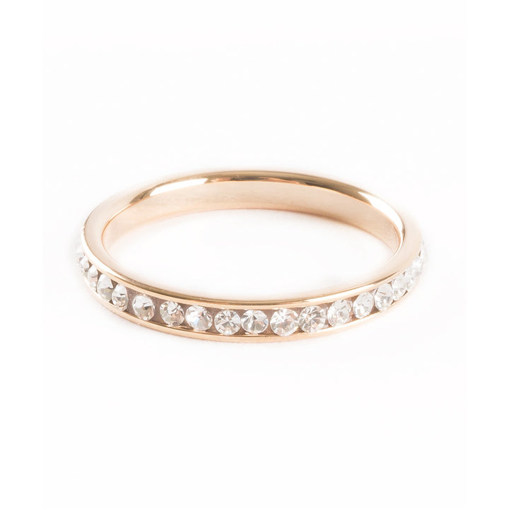 Zircon Crystal Eternity Band In Silver Or Gold Plated Simple Dainty Minimal Ring Image 3