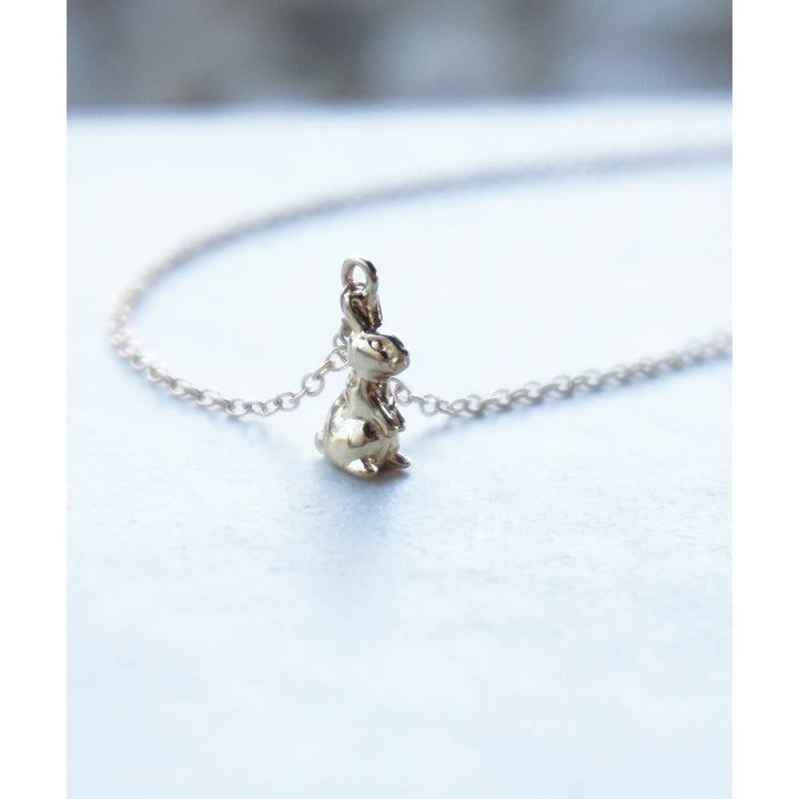 Lucky Rabbit Cute Dainty Bunny Gold or Silver Tone Everyday Charm Pendant Simple Necklace Image 1