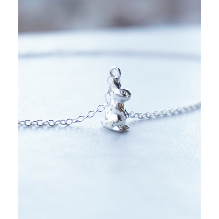 Lucky Rabbit Cute Dainty Bunny Gold or Silver Tone Everyday Charm Pendant Simple Necklace Image 3