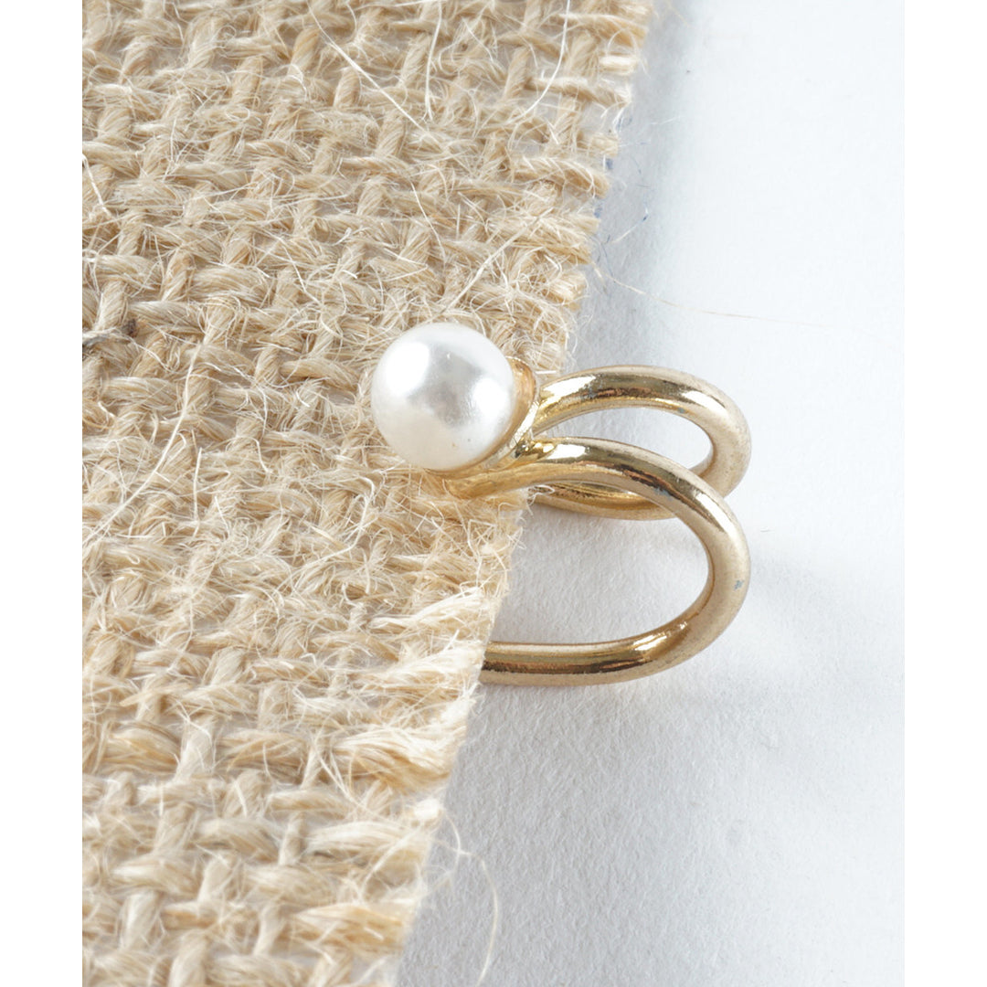 Gold or Silver Tone Pearl Ear Cuff No Pierce Minimal Dainty Fashion Earring Image 4