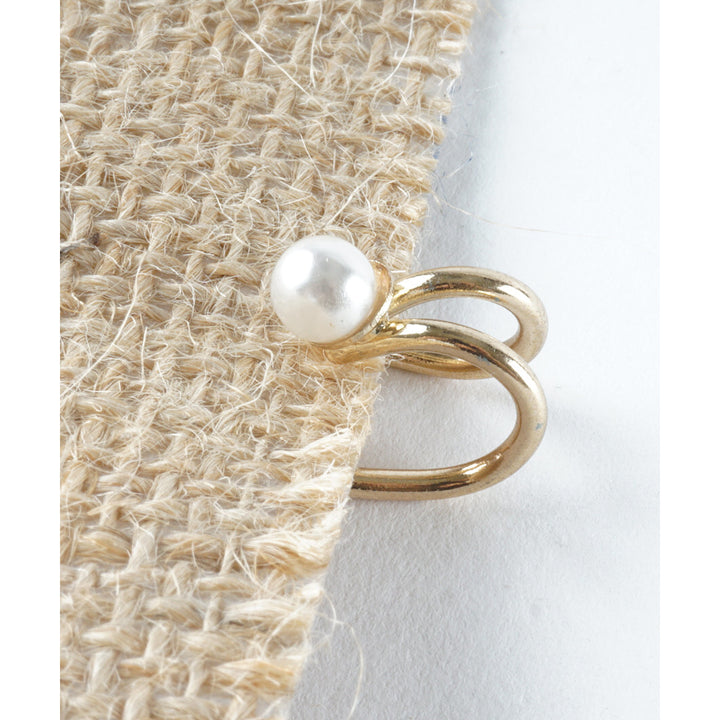 Gold or Silver Tone Pearl Ear Cuff No Pierce Minimal Dainty Fashion Earring Image 4