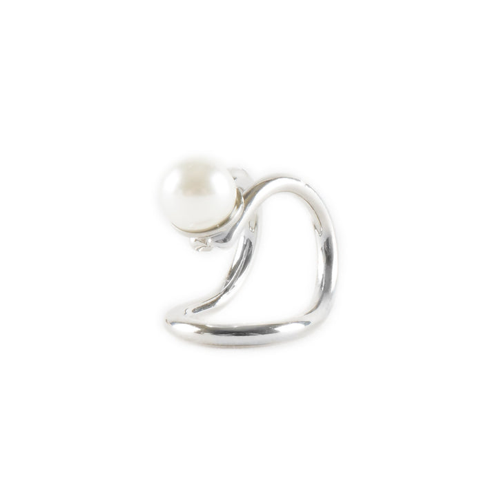 Gold or Silver Tone Pearl Ear Cuff No Pierce Minimal Dainty Fashion Earring Image 4