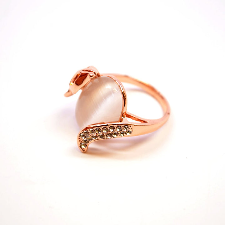 Sassy Fox With Opalite On Rose Gold Plated Base Fashion Ring Image 4