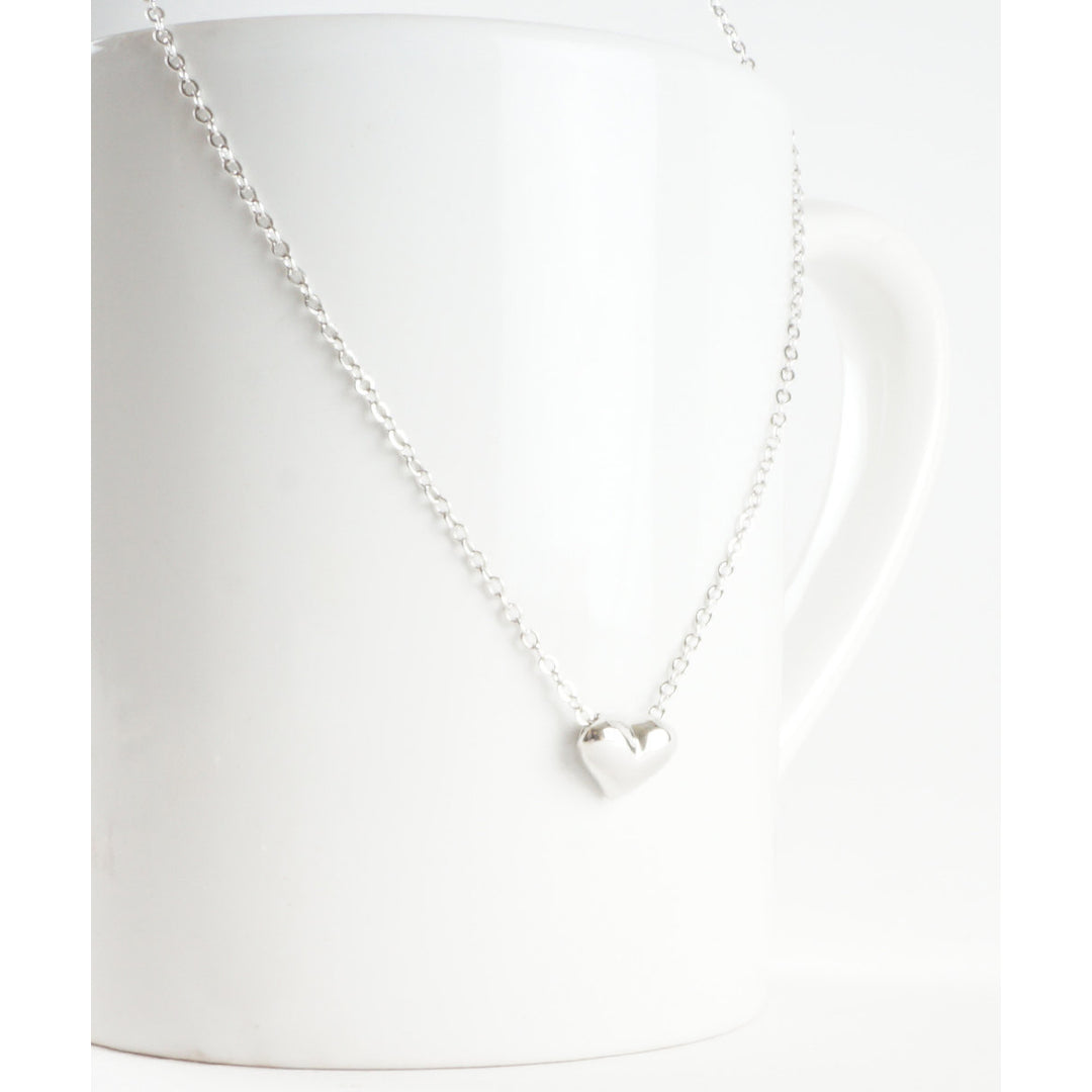 Silver Tone This Little Heart of Mine Mini Heart Minimalist Pendant Necklace Image 1