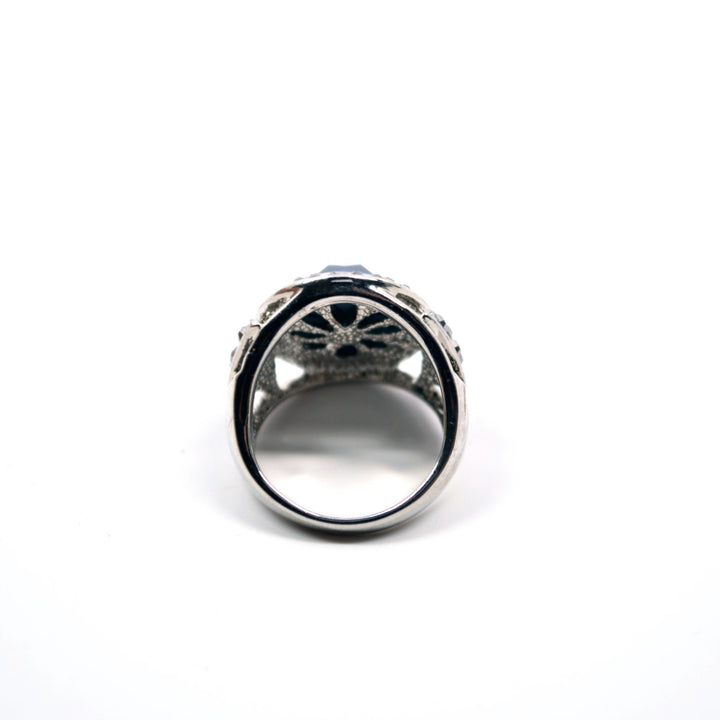 HOLIDAY CLEARANCE SALE! Silver Finish Blue Stone Womens Elegant Jewelry Ring Image 3