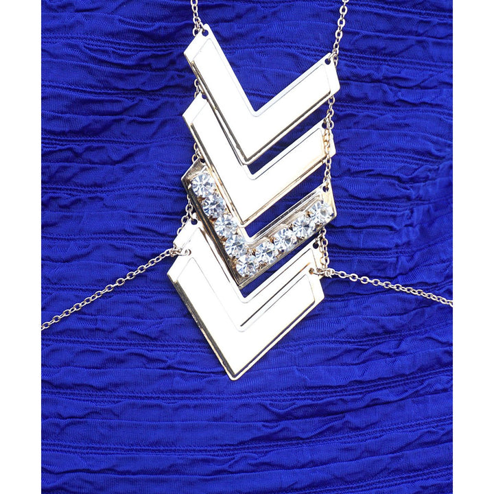 Gold Tone Chevron Body Chain with Embellished Crystals Image 2