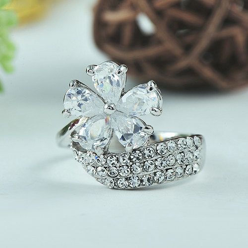 In All Your Floral Glory Vegan Diamond Fashion Statement Ring Image 2