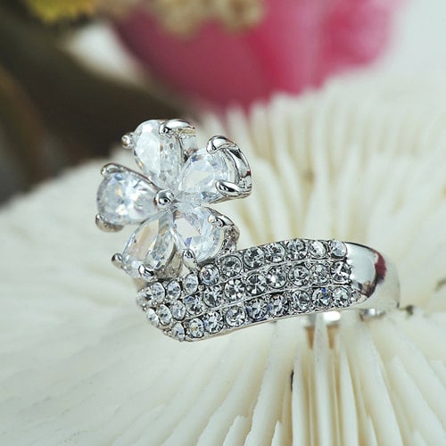 In All Your Floral Glory Vegan Diamond Fashion Statement Ring Image 3