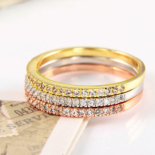 Stacking Rings Divine Trinity Pave Crystal Ring Set Image 2