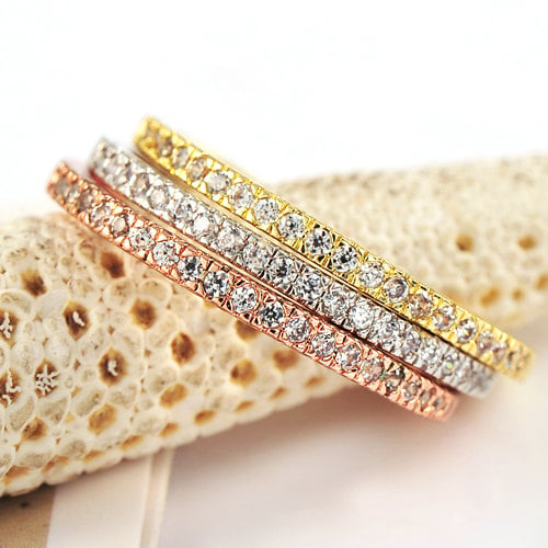 Stacking Rings Divine Trinity Pave Crystal Ring Set Image 3