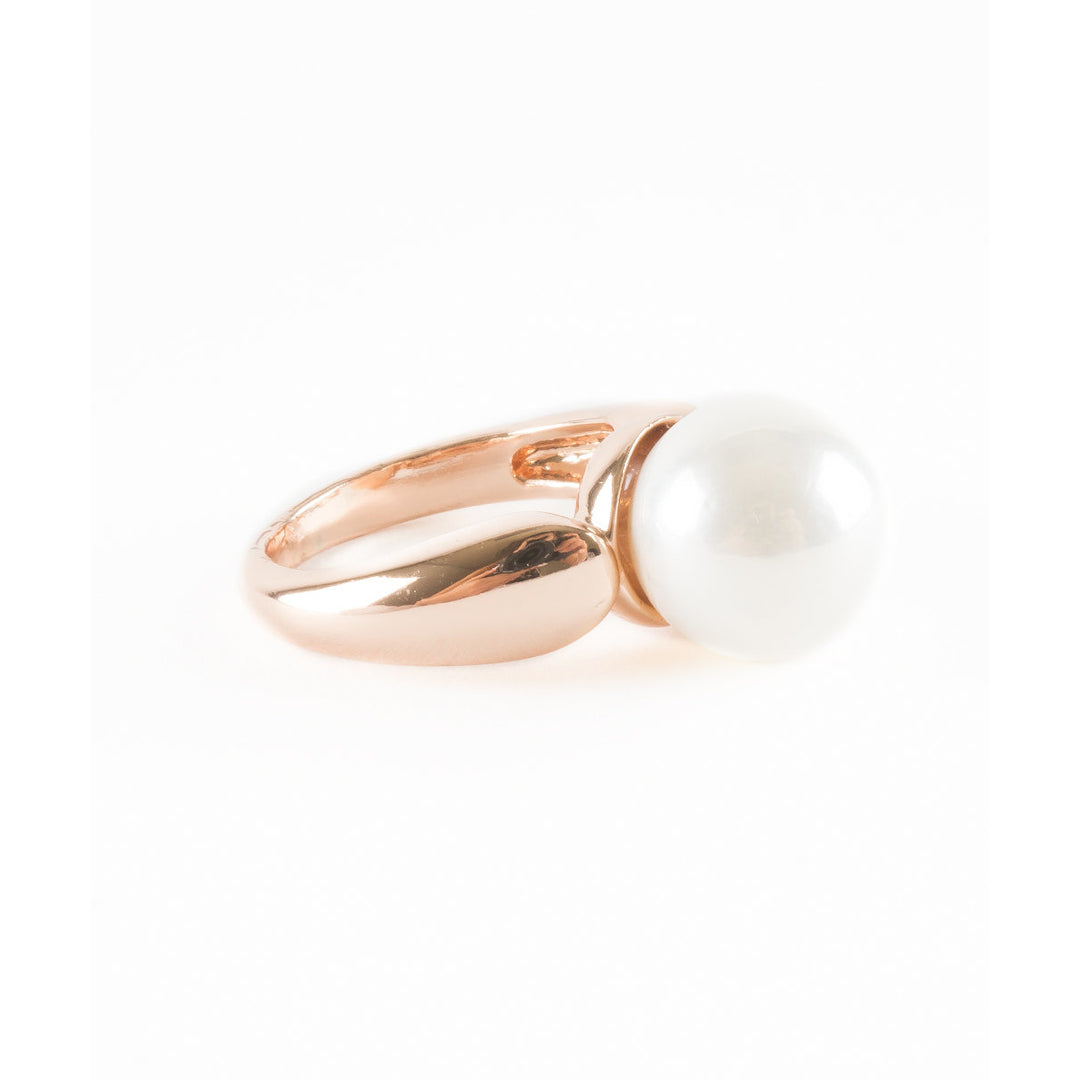 Simple Pearl Romance 18K Rose Gold Plated Fashion Ring Image 1