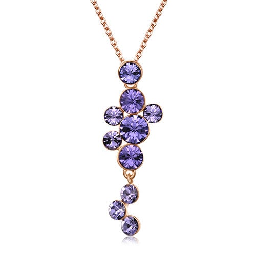 Purple Drops Crystal Lariat Necklace Image 1