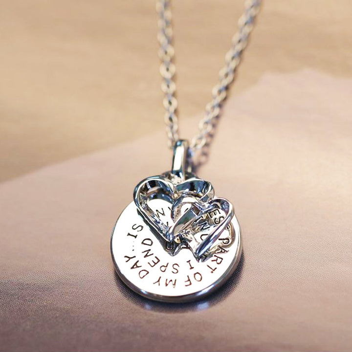 14k White Gold Plated Engraved Pendant Necklace for Women Image 1