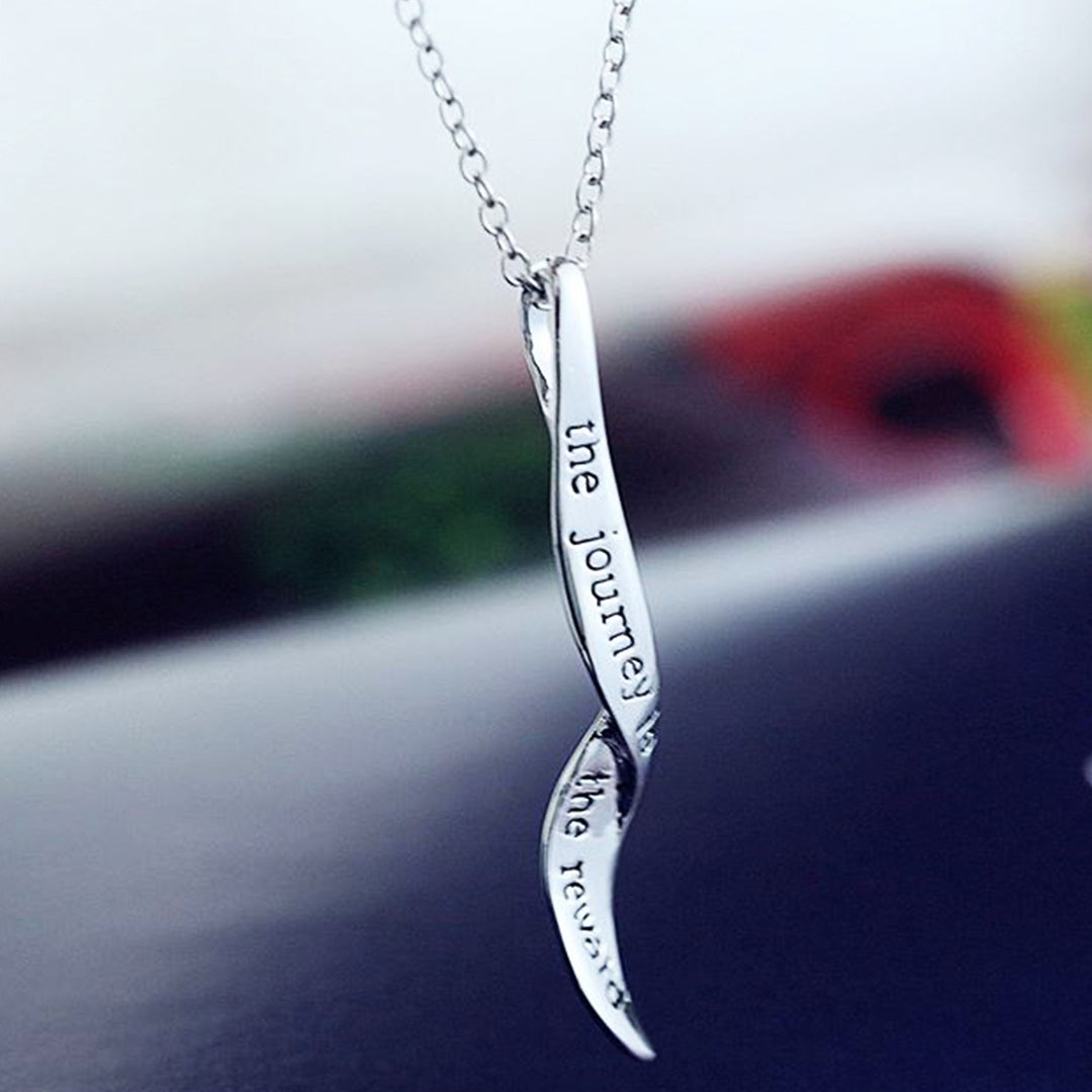 14k White Gold Plated Engraved Pendant Necklace for Women Image 4