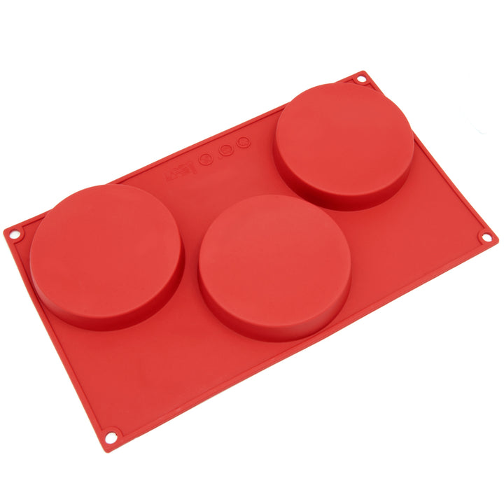 Freshware Silicone MoldResin MoldCoaster MoldChocolate Mold for Disc CakePieCustard and Tart3-Cavity Image 1