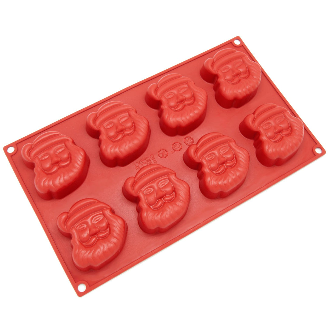 Freshware Silicone MoldSoap Mold for CupcakeMuffinPuddingCheesecakeJello Shot and SoapSanta Claus8-Cavity Image 1