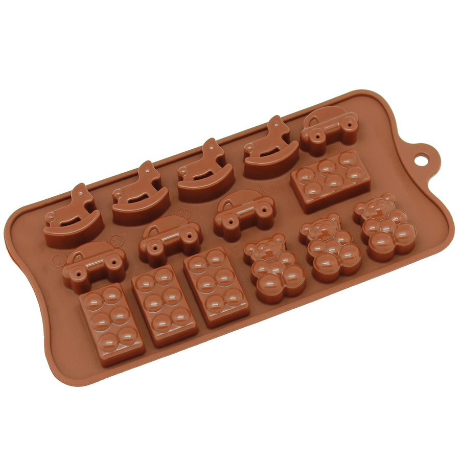 Freshware Silicone Mold, Chocolate Mold, Candy Mold, Ice Mold, Soap Mold for Chocolate, Candy and Gummy, Toy, 15-Cavity Image 1