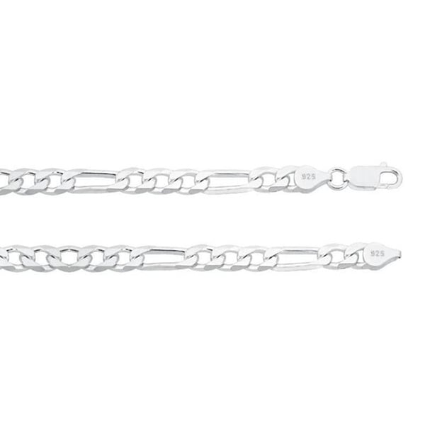 Sterling Silver Figaro Chain 6.8mm 20" to 30" inches and 8 and 9 Inch Bracelet MADE IN ITALY Image 1