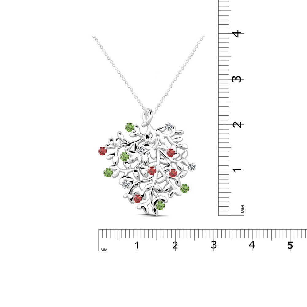 Sterling Silver Cubic Zirconia Holiday Tree NEcklace Image 2