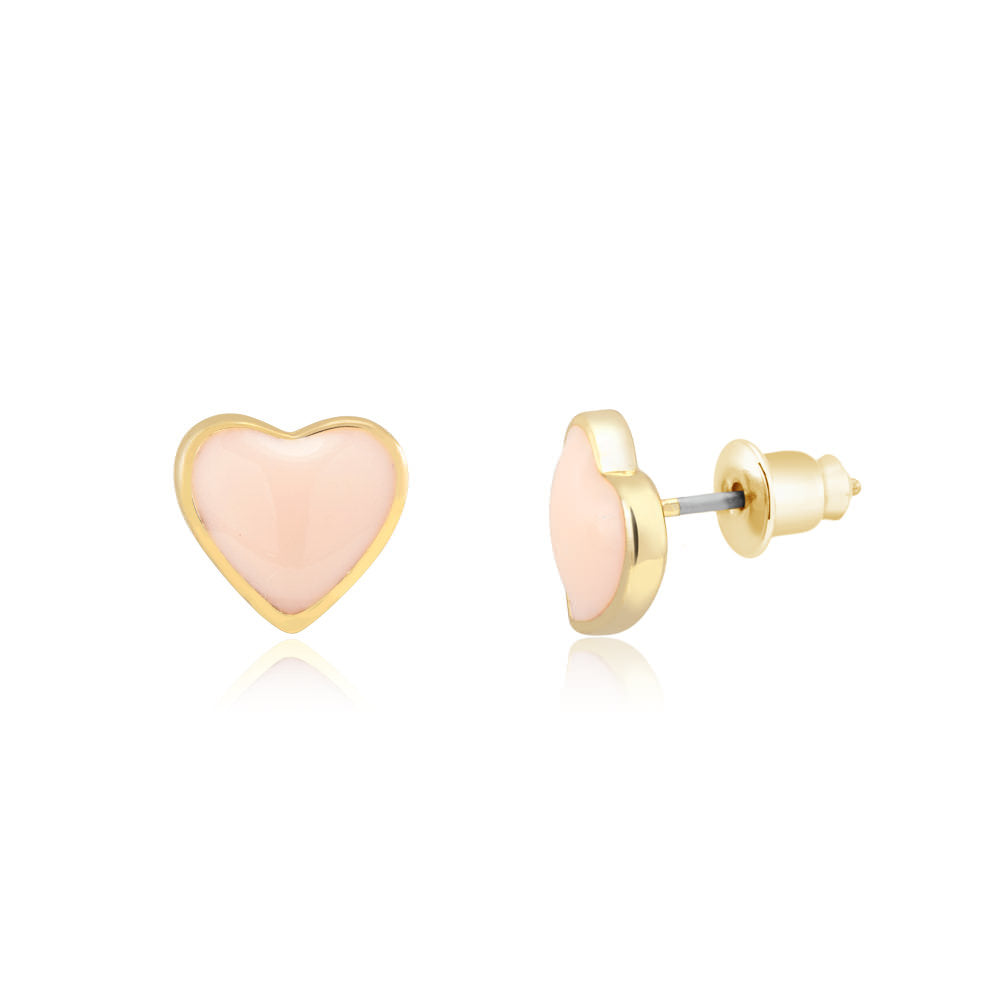 18-Karat Gold Plated Heart Earrings Image 2