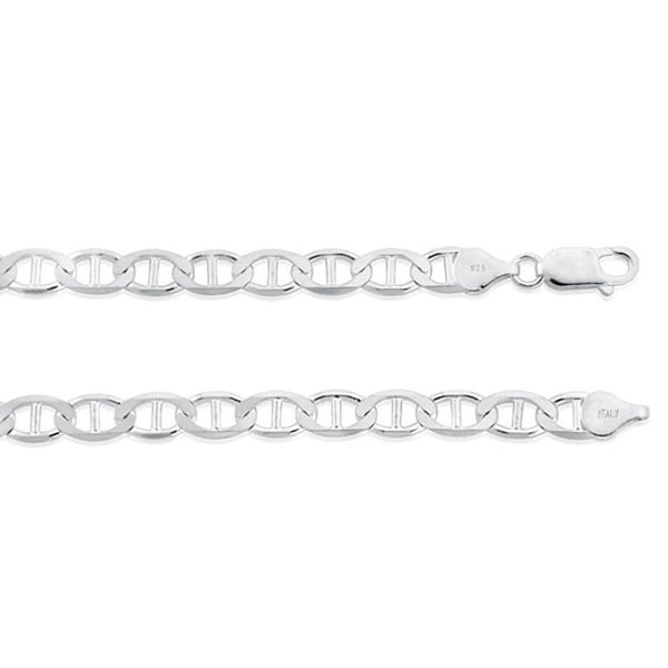 Sterling Silver Marina Necklace 5.8mm 18" to 24" Inches /Bracelet  7"to 8" Inch. MADE IN ITALY Image 1