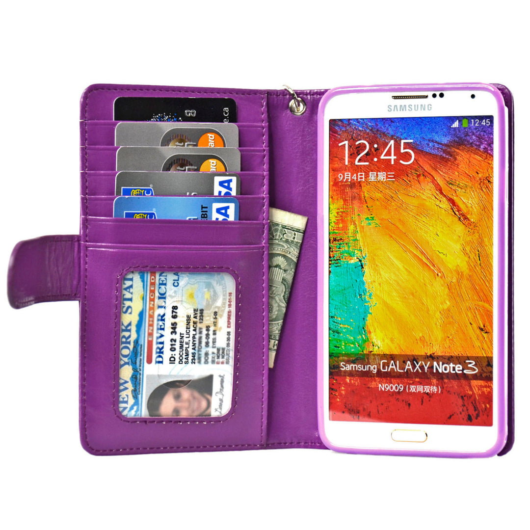 Navor Samsung Galaxy Note 3 Folio Wallet Case (Purple) N3O Image 1