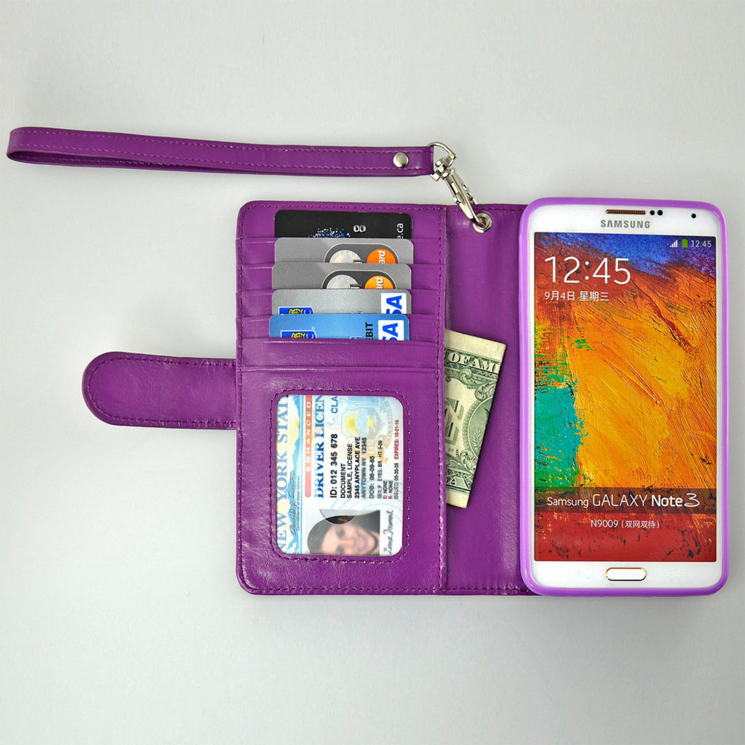 Navor Samsung Galaxy Note 3 Folio Wallet Case (Purple) N3O Image 2