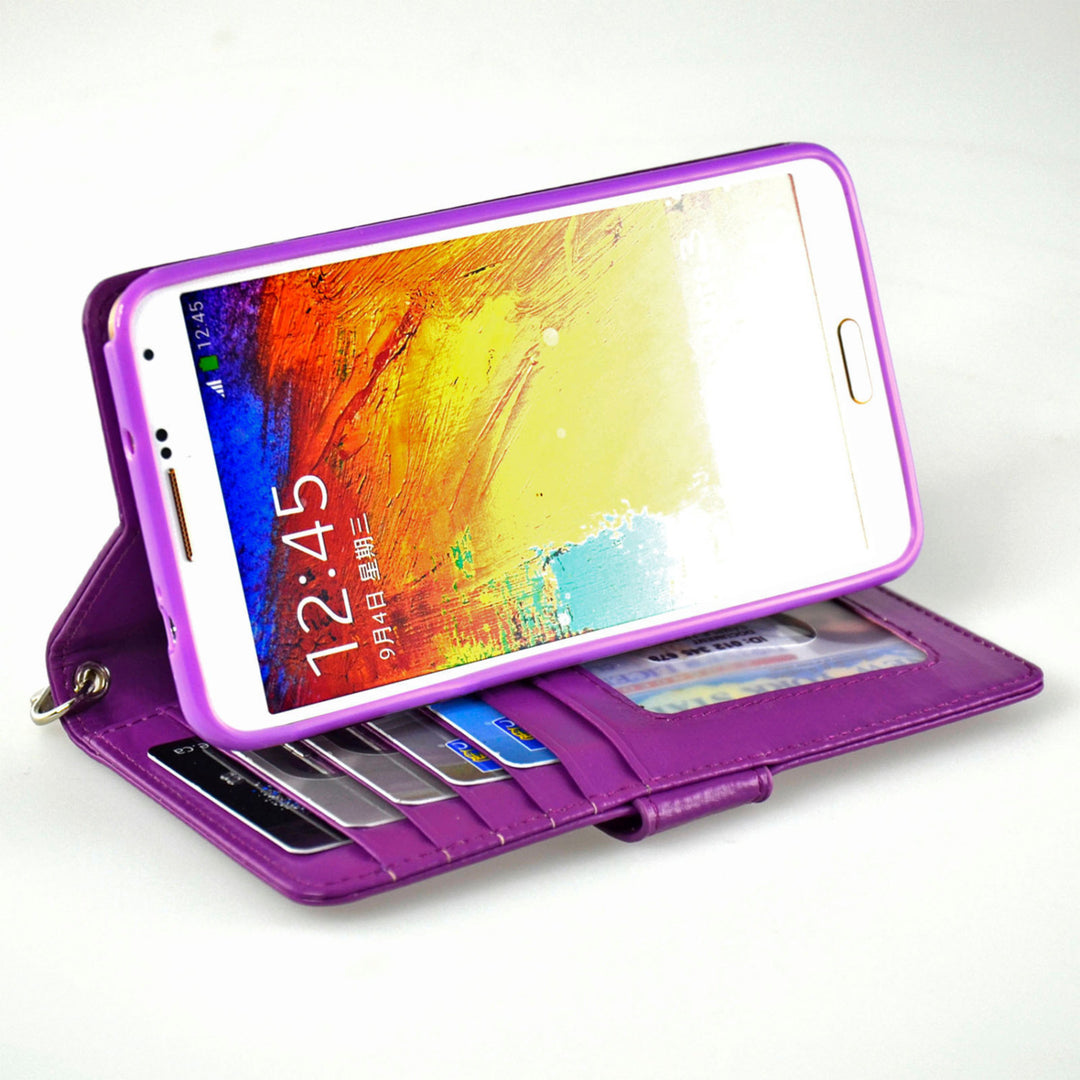 Navor Samsung Galaxy Note 3 Folio Wallet Case (Purple) N3O Image 4