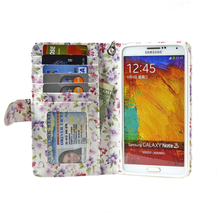 Navor Samsung Galaxy Note 3 Folio Wallet Case (PR Flower) N3O Image 1