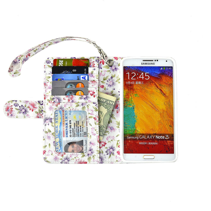 Navor Samsung Galaxy Note 3 Folio Wallet Case (PR Flower) N3O Image 4