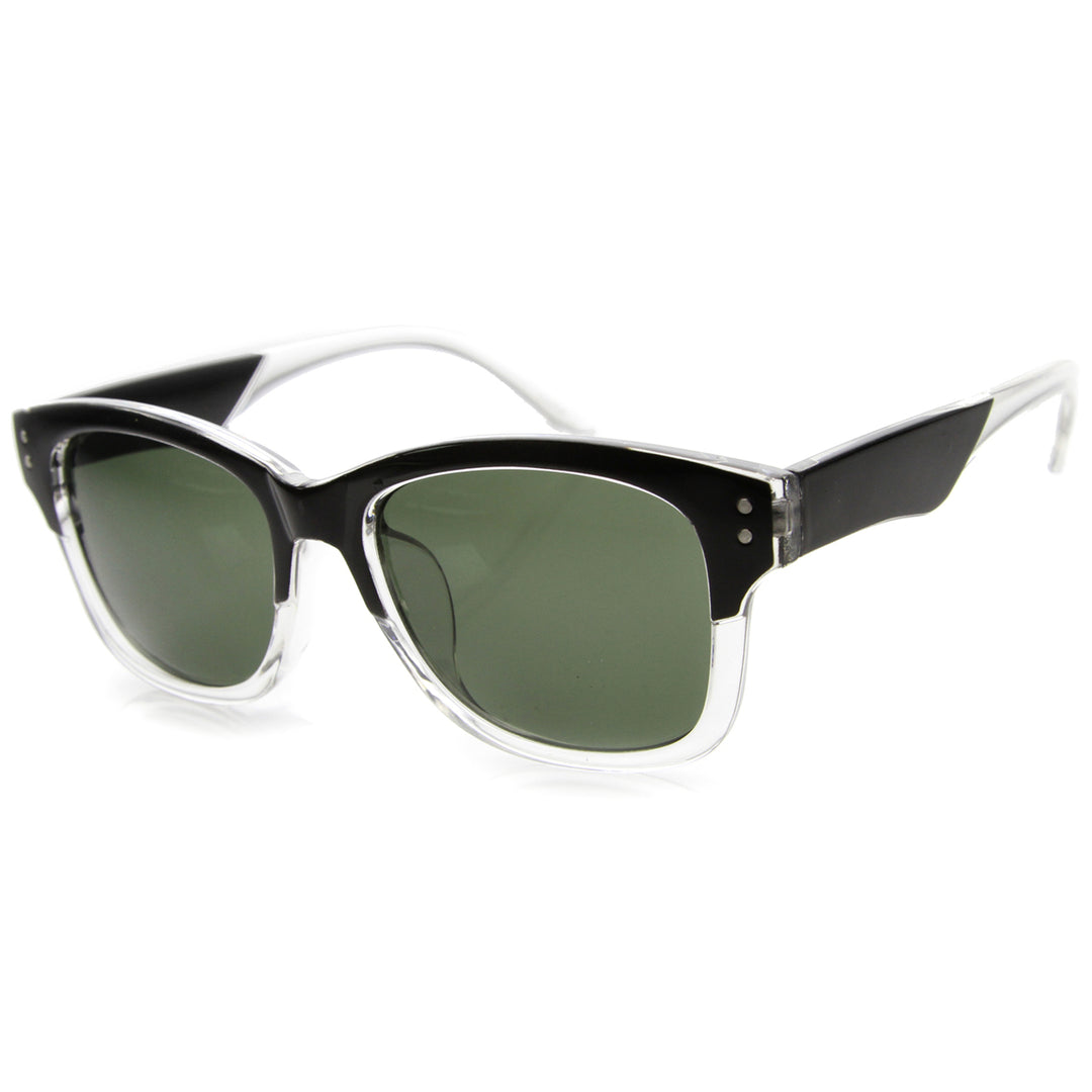 Unisex Horn Rimmed Sunglasses With UV400 Protected Composite Lens 9843 Image 2