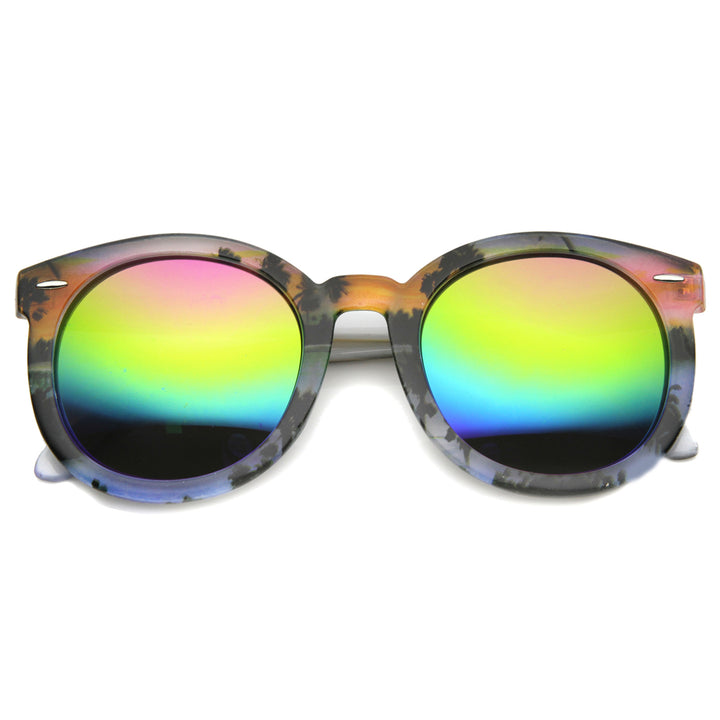 Unisex Oversized Sunglasses With UV400 Protected Mirrored Lens 9878 Image 1